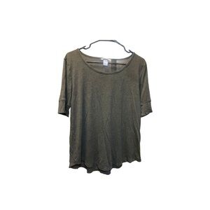 H&M Basic Tee Size Large – Olive Green Short Sleeve Relaxed Fit